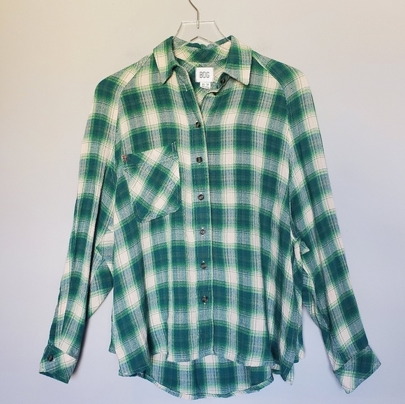 UO Plaid Slouchy BDG Gauzy Keanu Button-Down Shirt - Picture 3 of 11